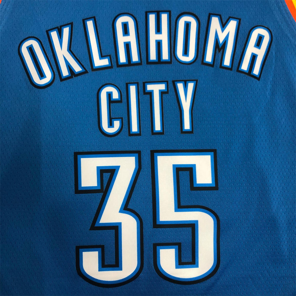 NBA Oklahoma City Thunder V-Neck Blue Jersey DURANT#35 S-XXL