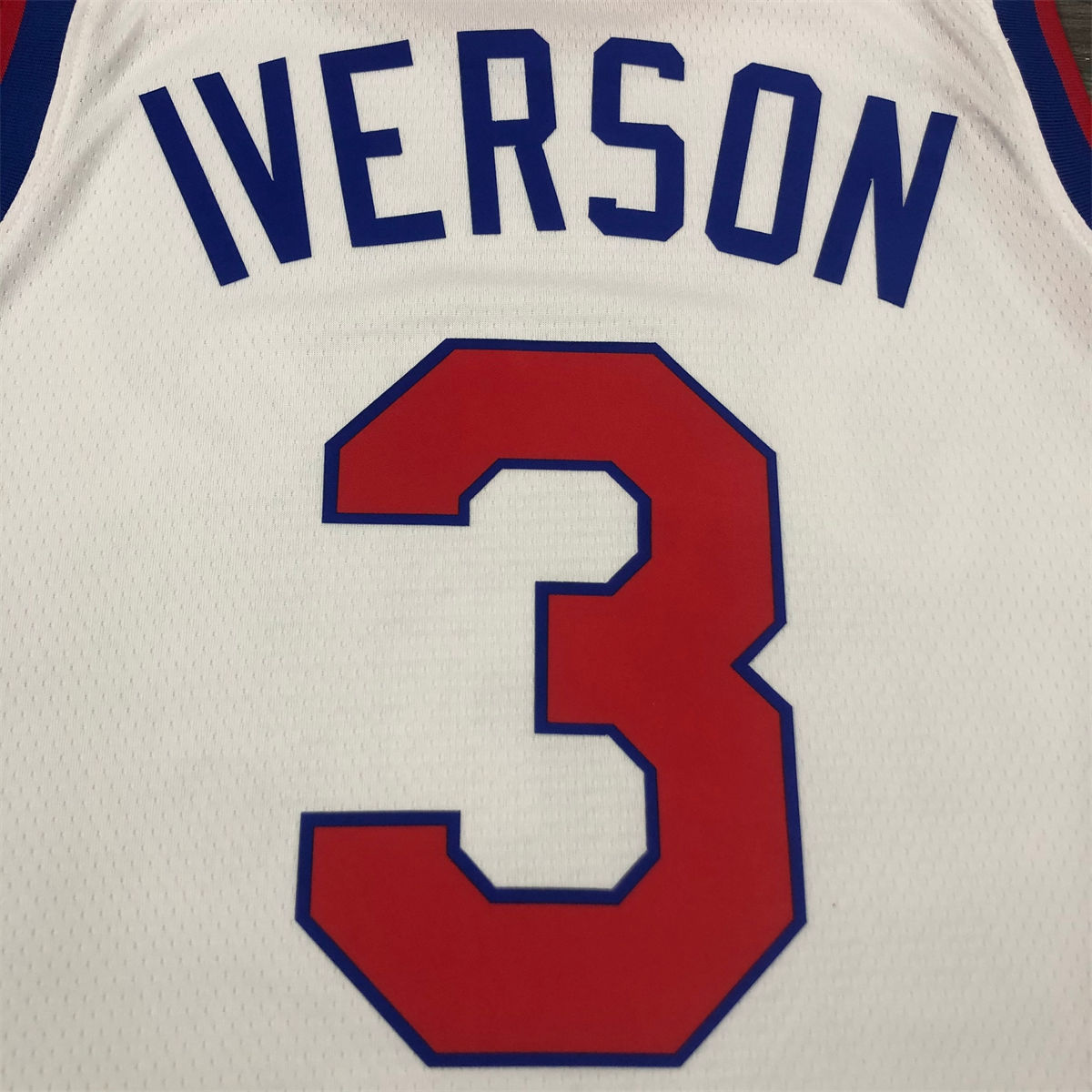 NBA Philadelphia 76ers Round Neck White Jersey IVERSON#3 S-XXL