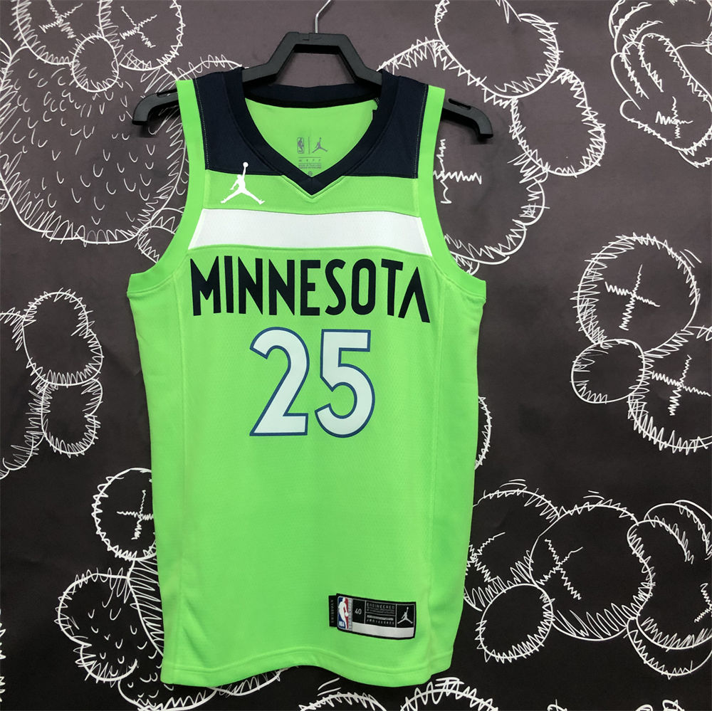 NBA Minnesota Timberwolves V-Neck Green ROSE#25 Jersey S-XXL