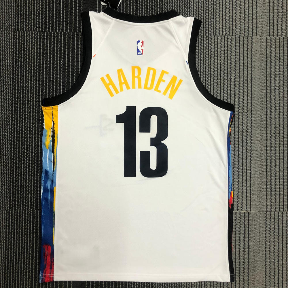 NBA Brooklyn Nets V-Neck White Jersey HARDEN#13 S-XXL