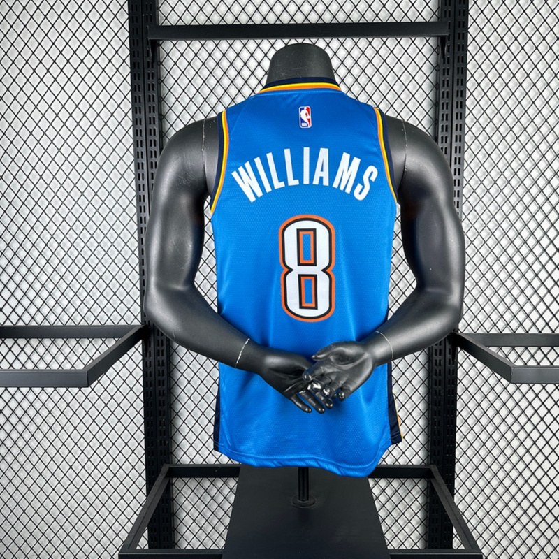NBA Oklahoma City Thunder V-Neck Blue Jersey WILLIAMS#8 S-XXL
