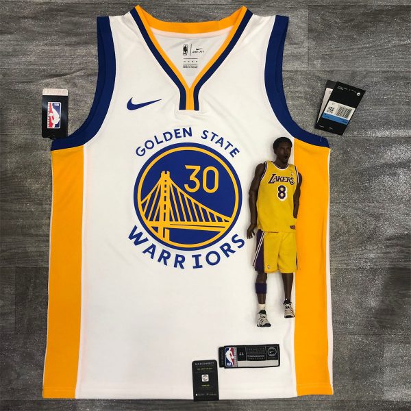NBA Golden State Warriors V neck White Jersey CURRY#30 S-XXL
