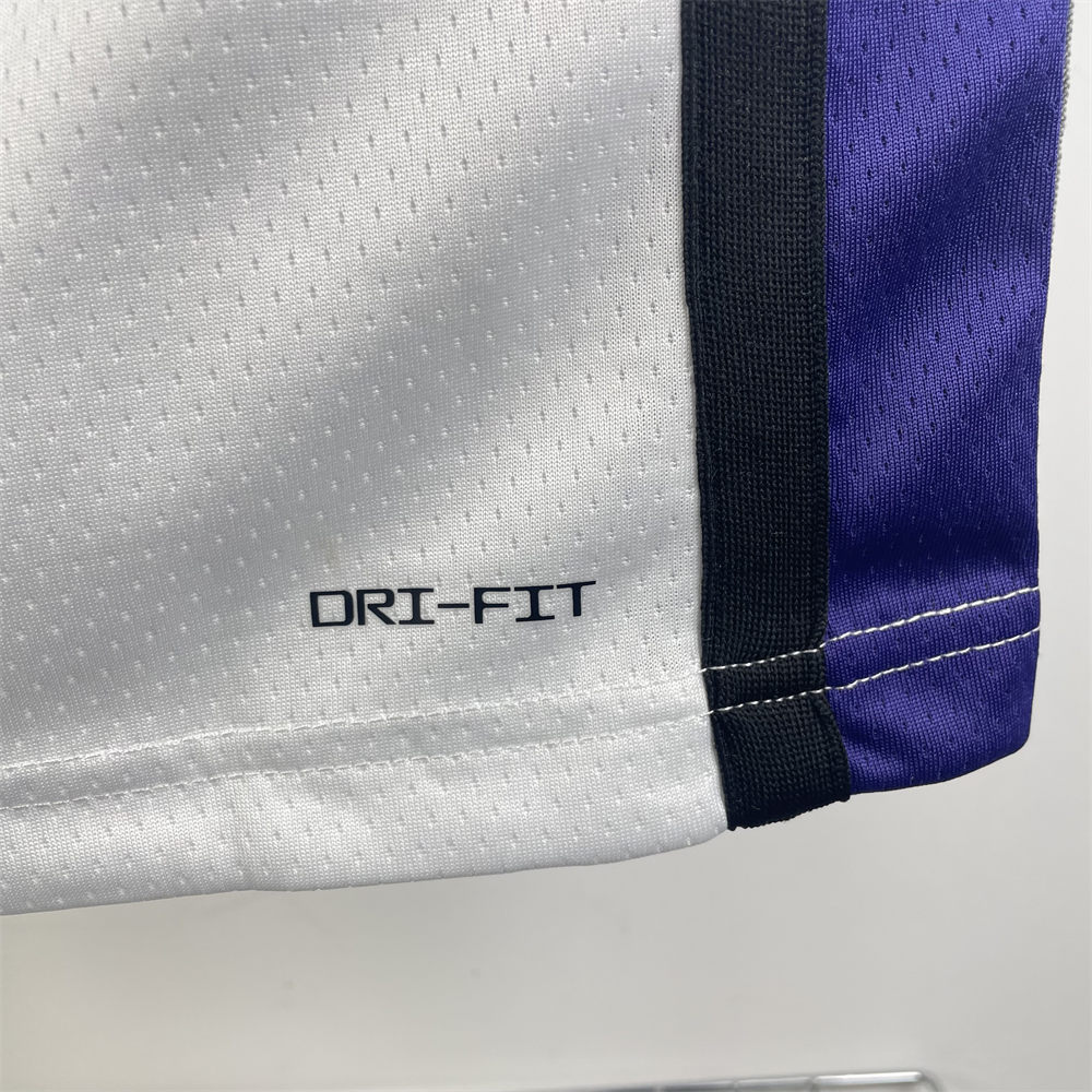 NBA Scaramento Kings 2024 V-Neck White jersey FOX#5 S-XXL