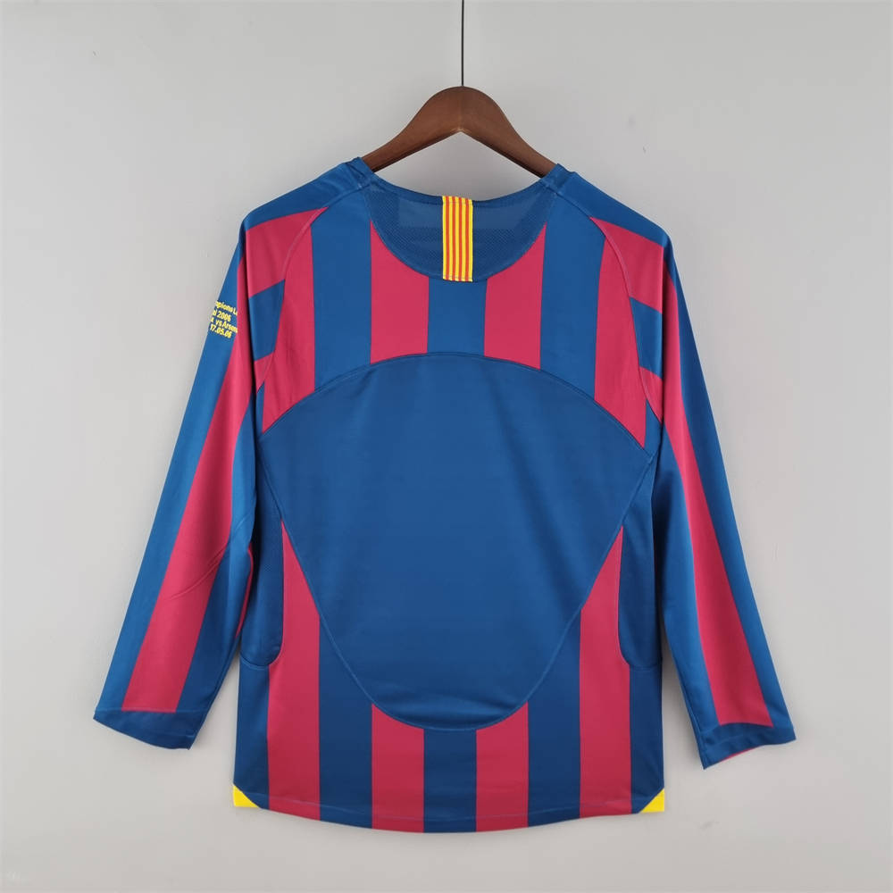 Retro Barcelona 05/06 long sleeve home jersey Fan Version