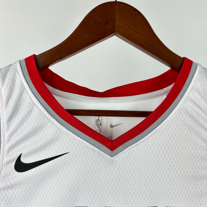 NBA Portland Trail Blazers 2023 V-Neck White jersey YANG#16 S-XXL