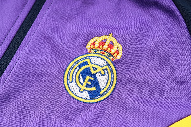 2024/25 Real Madrid Purple Black Jacket Training Suit Set Football Team Shirt Sports Fashion
