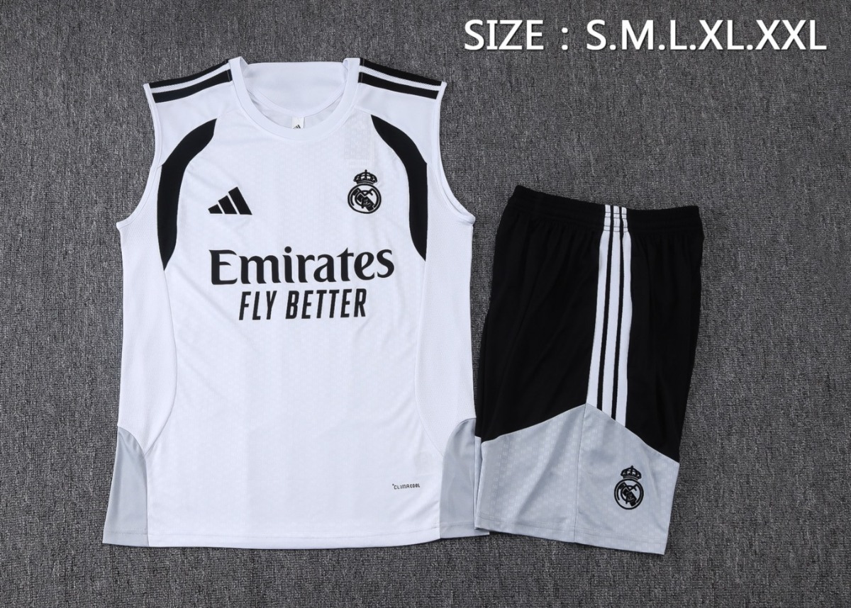 2026 Real Madrid White Training Set Shirt and Shorts