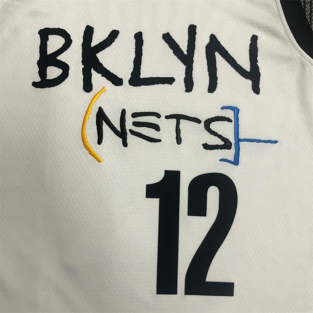 NBA Brooklyn Nets V-Neck White Jersey HARRIS#12 S-XXL