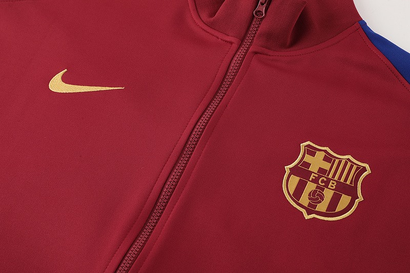2024 Barcelona Maroon Jacket Training Suit Set Football Team Shirt Sports Fashion