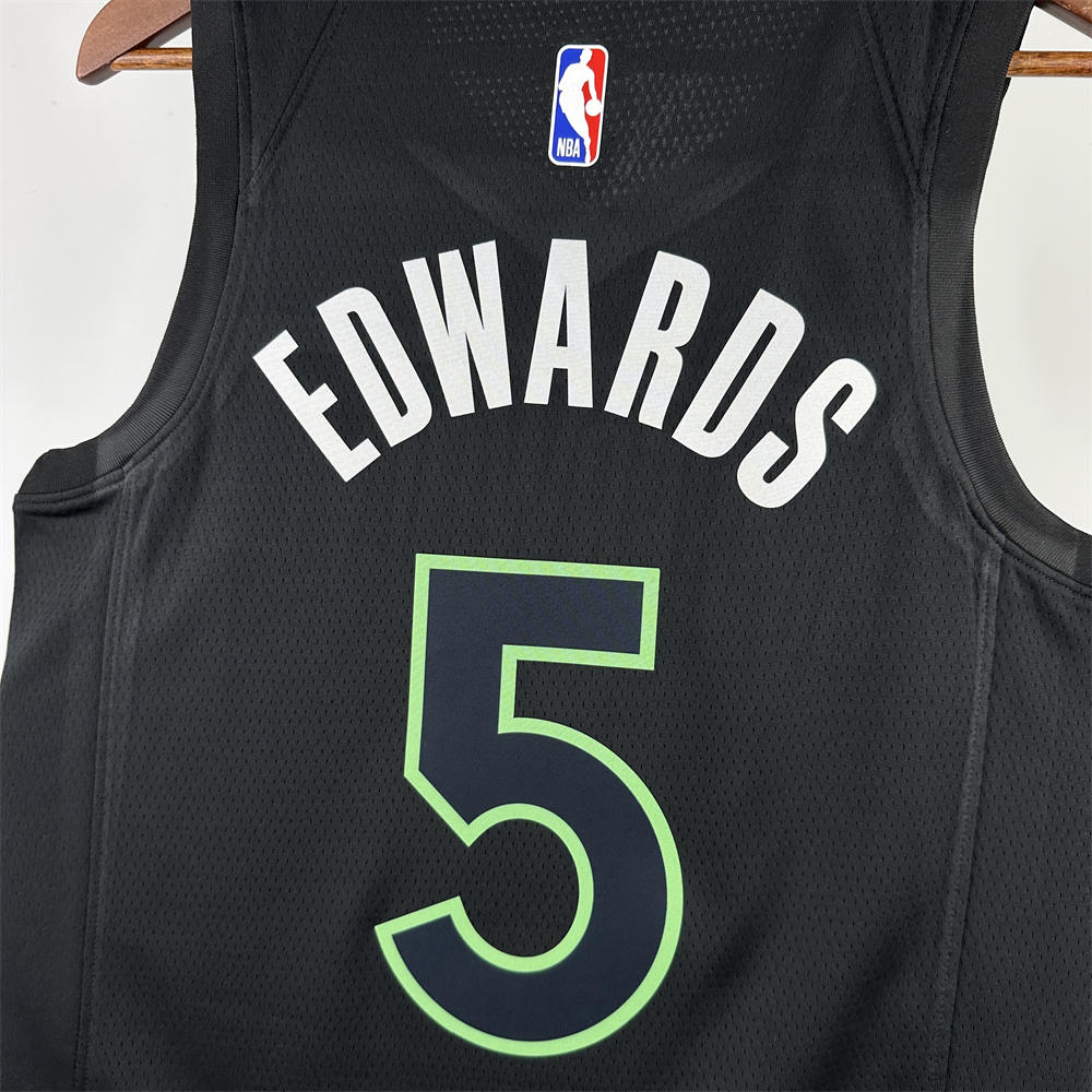 NBA Minnesota Timberwolves 2024 JORDAN Edition V-Neck Black Jersey EDWARDS#5 S-XXL