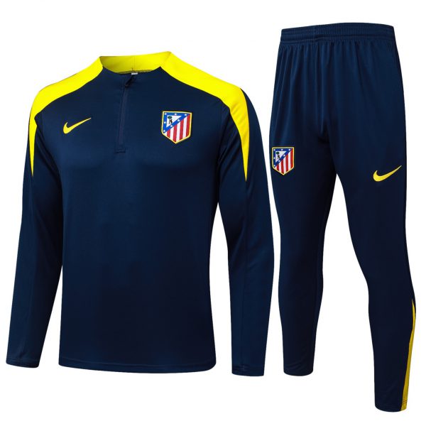 202526 Atletico Madrid royal blue Long-sleeved half-pull training kit Football team kit