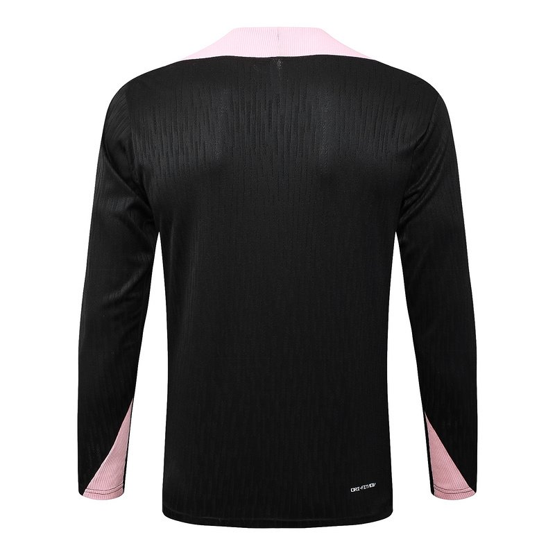 24/25 Paris Black Long-sleeved half-pull training kit Football team kit