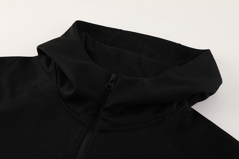 2024 Nike Black Hoodie Jacket Kit Set Football Team Shirt Sports Fashion