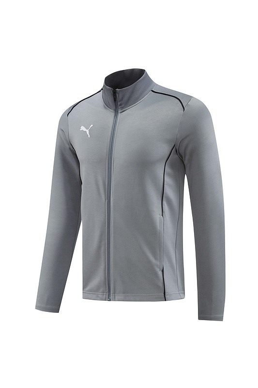 2024 Puma Grey Jacket Training Suit Set Football Team Shirt Sports Fashion