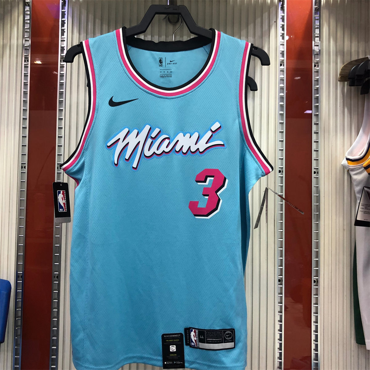 NBA Miami Hearts round neck Light Blue Jersey WADE#3 S-XXL