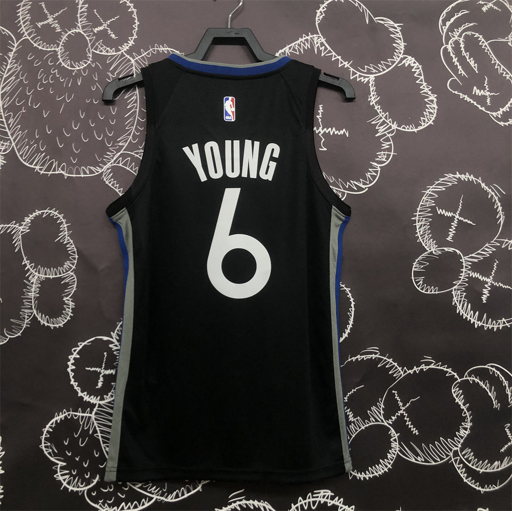NBA Golden State Warriors V-Neck Black Jersey YOUNG#6 S-XXL