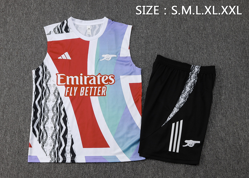 24/25 Arsenal Red Blue Black Training Set Shirt and Shorts
