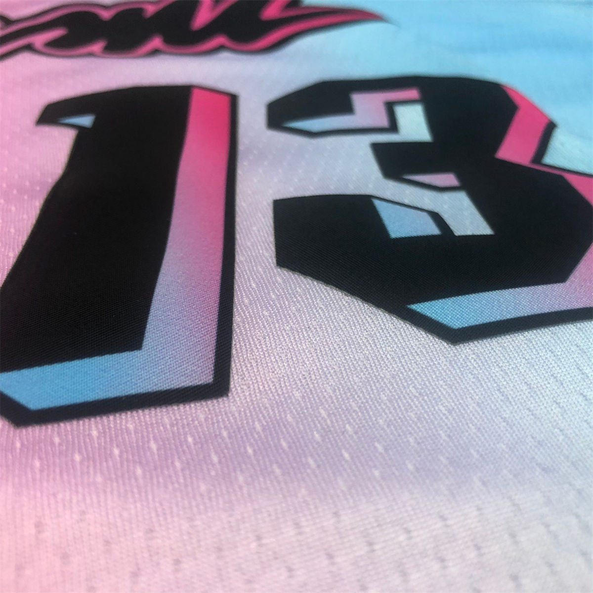 NBA Miami Hearts round neck Gradient Jersey ADEBAYO#13 S-XXL