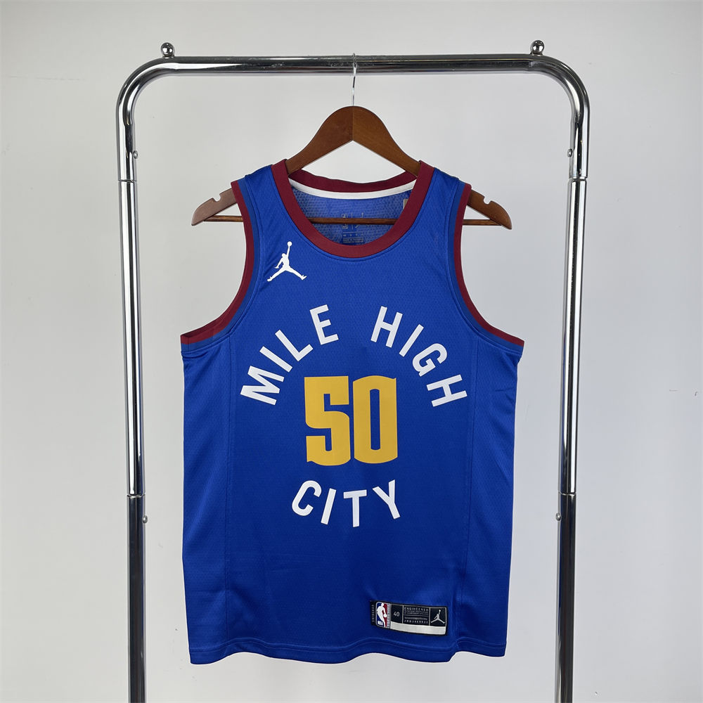 NBA Denver Nuggets Round Neck Blue jersey GORDEN#50 S-XXL