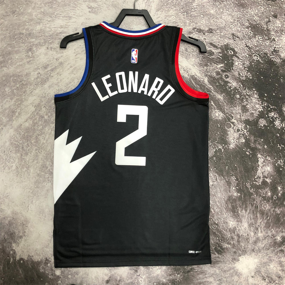 NBA Toronto Raptors V-Neck Black jersey LEONARD#2 S-XXL