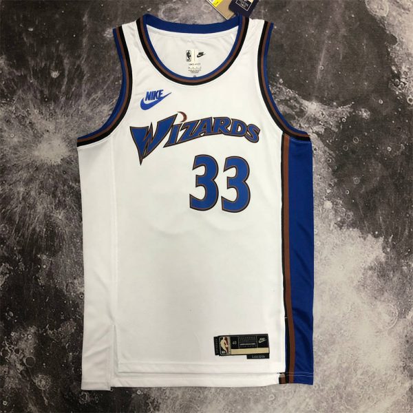 NBA Washington Wizards Round Neck White Retro Style Jersey S-XXL
