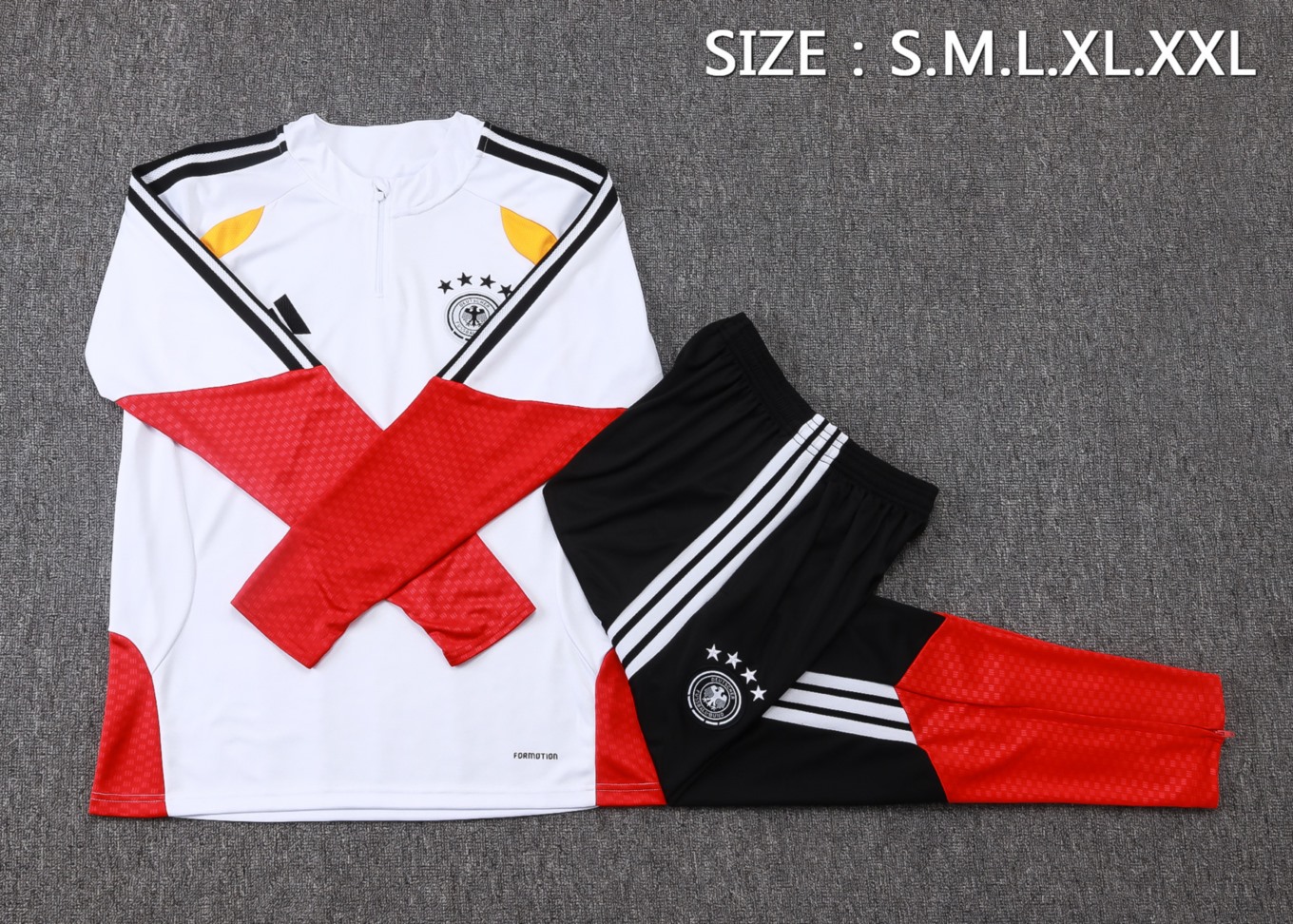 202526 Germany White Long-sleeved half-pull training kit Football team kit