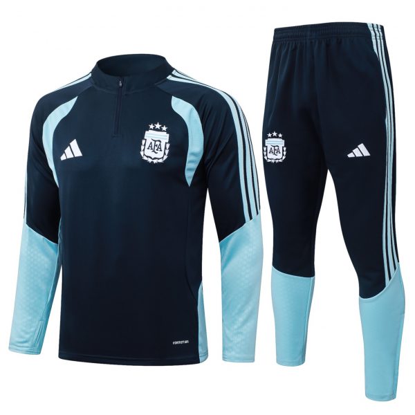 202526 Argentina Royal blue Long-sleeved half-pull training kit Football team kit