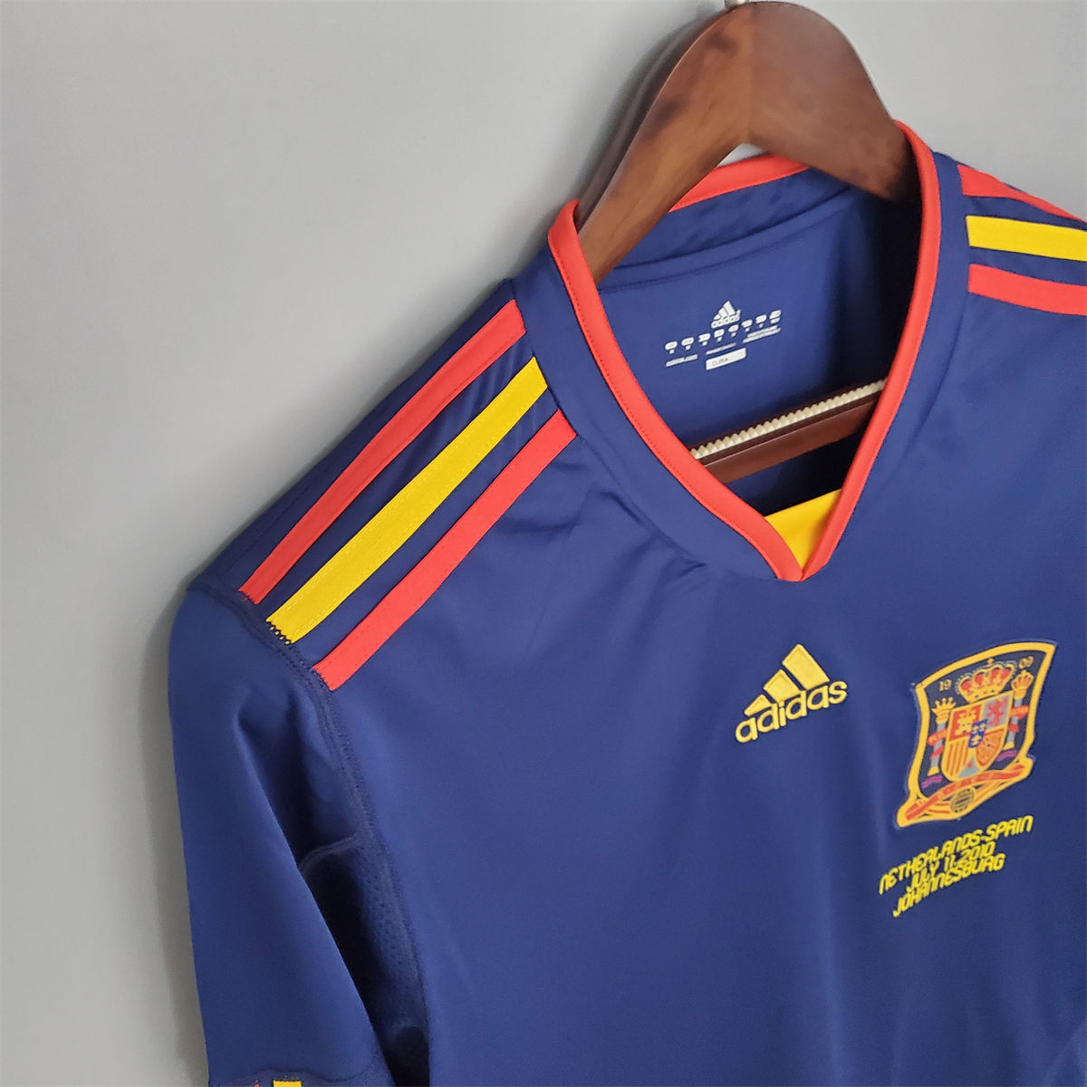 Retro Spain 2010 Away Long Sleeve jersey Fan Version