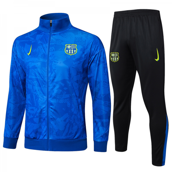 2024/25 Barcelona Blue Jacket Training Suit Set Football Team Shirt Sports Fashion