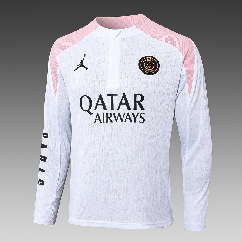 24/25 Paris White Long-sleeved half-pull training kit Football team kit
