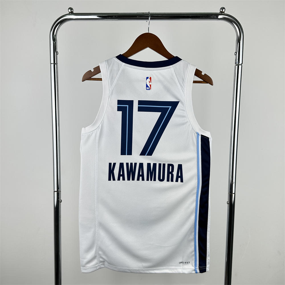 NBA Memphis Grizzies 2023 Round Neck White Jersey KAWAMURA#17 S-XXL