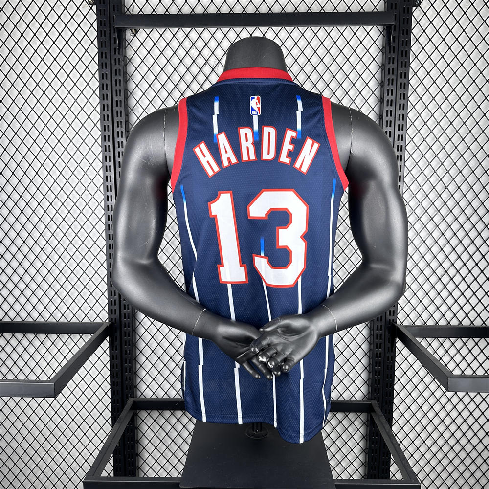 NBA Houston Rockets 2023 V-Neck Balck Jersey HARDEN#13 S-XXL
