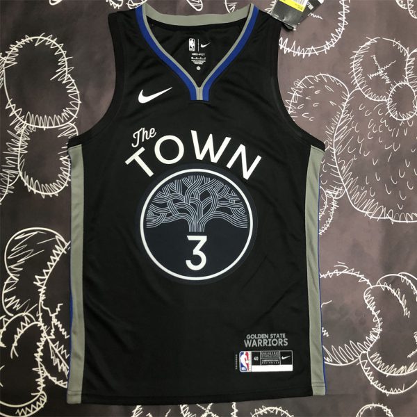NBA Golden State Warriors V-Neck Black Jersey POOLE#3 S-XXL