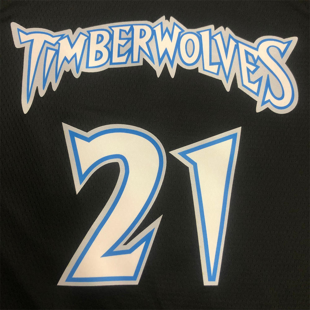 NBA Minnesota Timberwolves Round Neck Black Jersey GARNETT#21 S-XXL