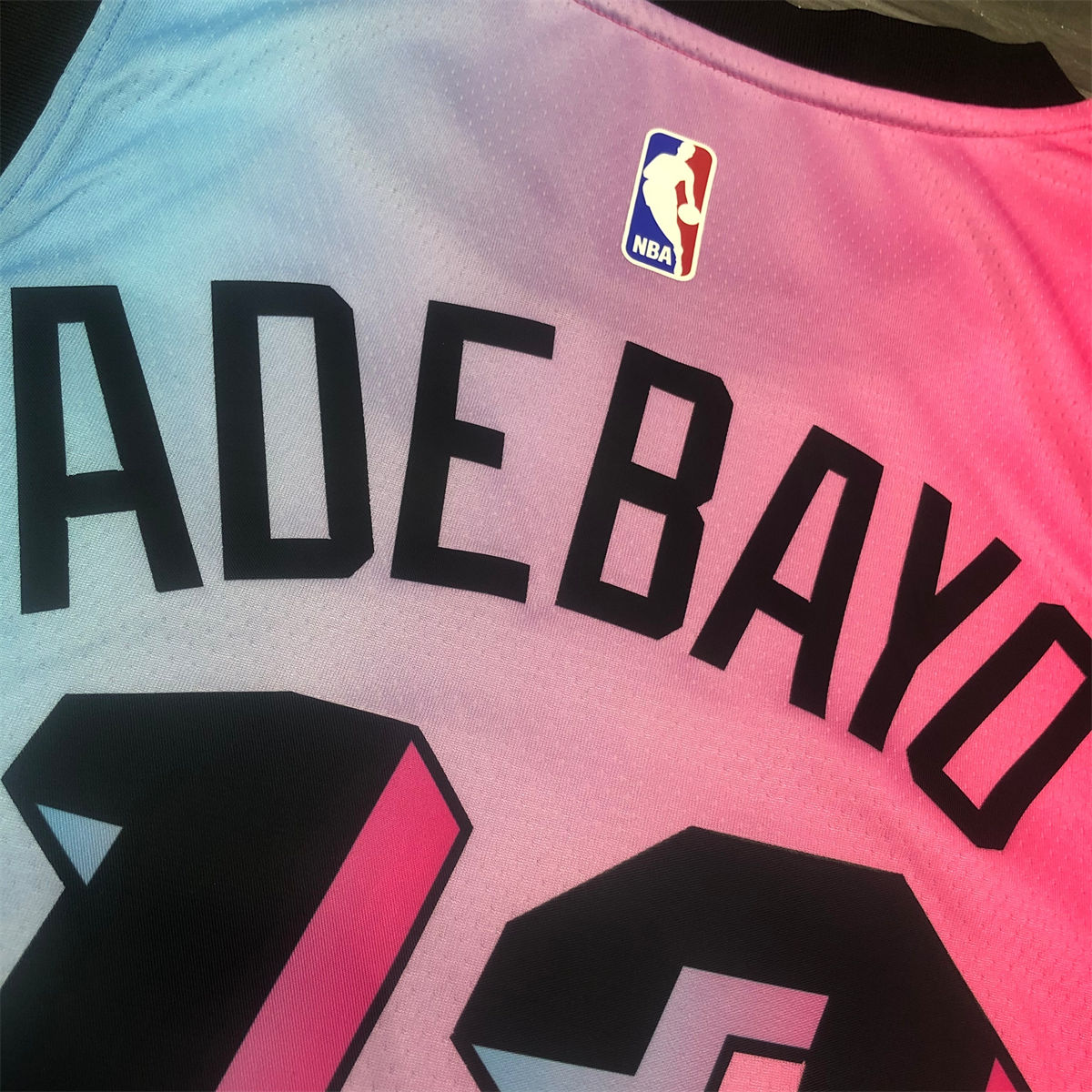 NBA Miami Hearts round neck Gradient Jersey ADEBAYO#13 S-XXL