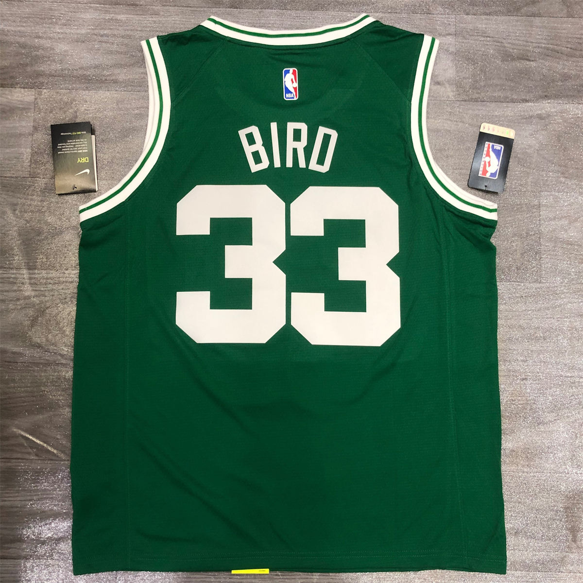 NBA Boston Celtics round neck Retro Green Jersey Bird#33 S-XXL