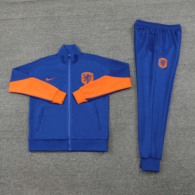 2024 Nehterlands Blue Jacket Training Suit Set Football Team Shirt Sports Fashion