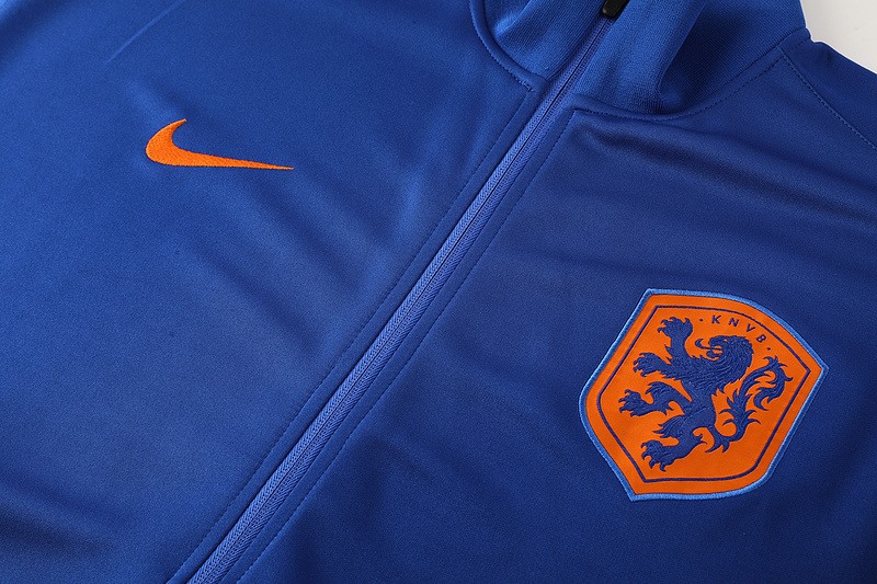 2024 Nehterlands Blue Jacket Training Suit Set Football Team Shirt Sports Fashion