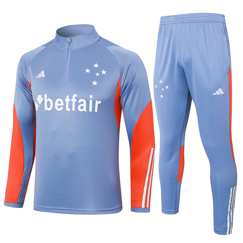 24/25 Cruzeiro Grey Long-sleeved half-pull training kit Football team kit