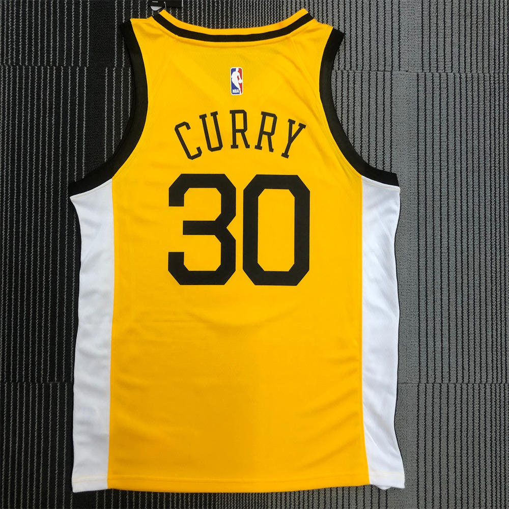 NBA Golden State Warriors V-Neck Yellow Jersey CURRY#30 S-XXL