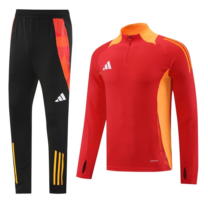 2024 Adidas Red Long-sleeved half-pull training kit Football team kit