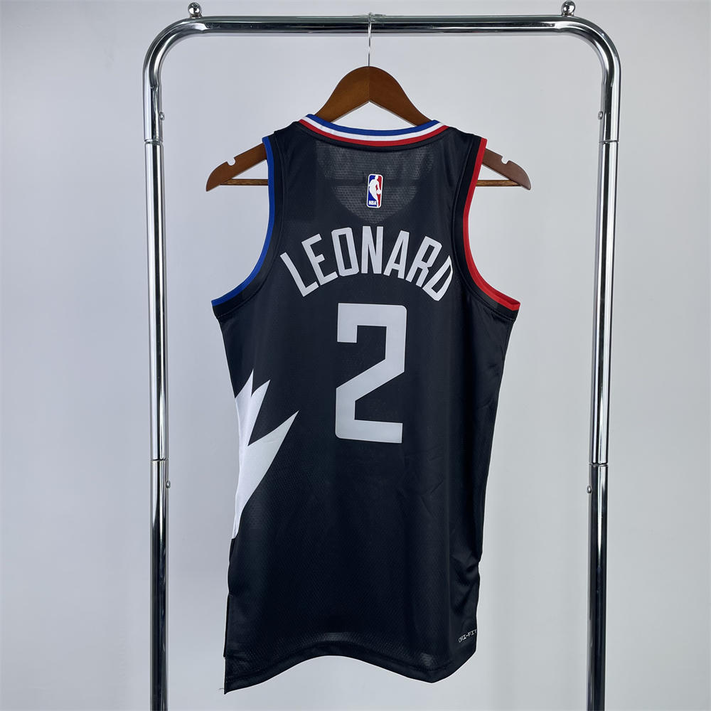 NBA Toronto Raptors V-Neck Black jersey LEONARD#2 S-XXL