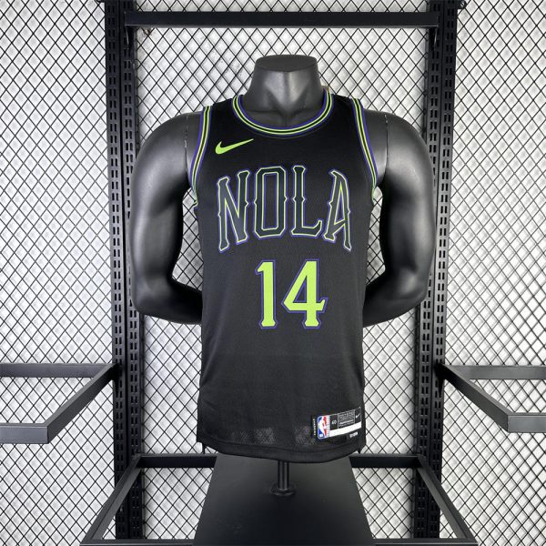 NBA New Orleans Pelicans 2024 City Edition Round Neck Black jersey INGRAM#14 S-XXL