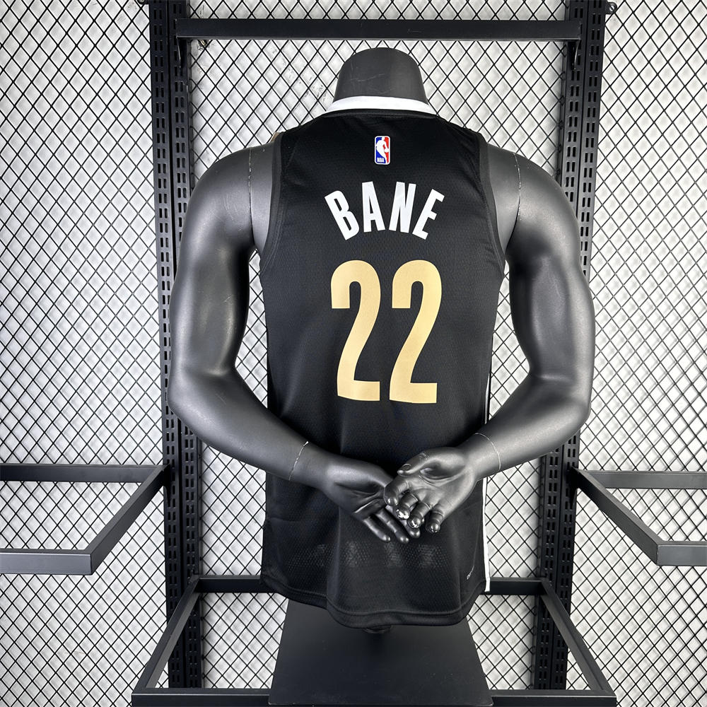 NBA Memphis Grizzies 2024 City Edition V-Neck Black Jersey BANE#22 S-XXL