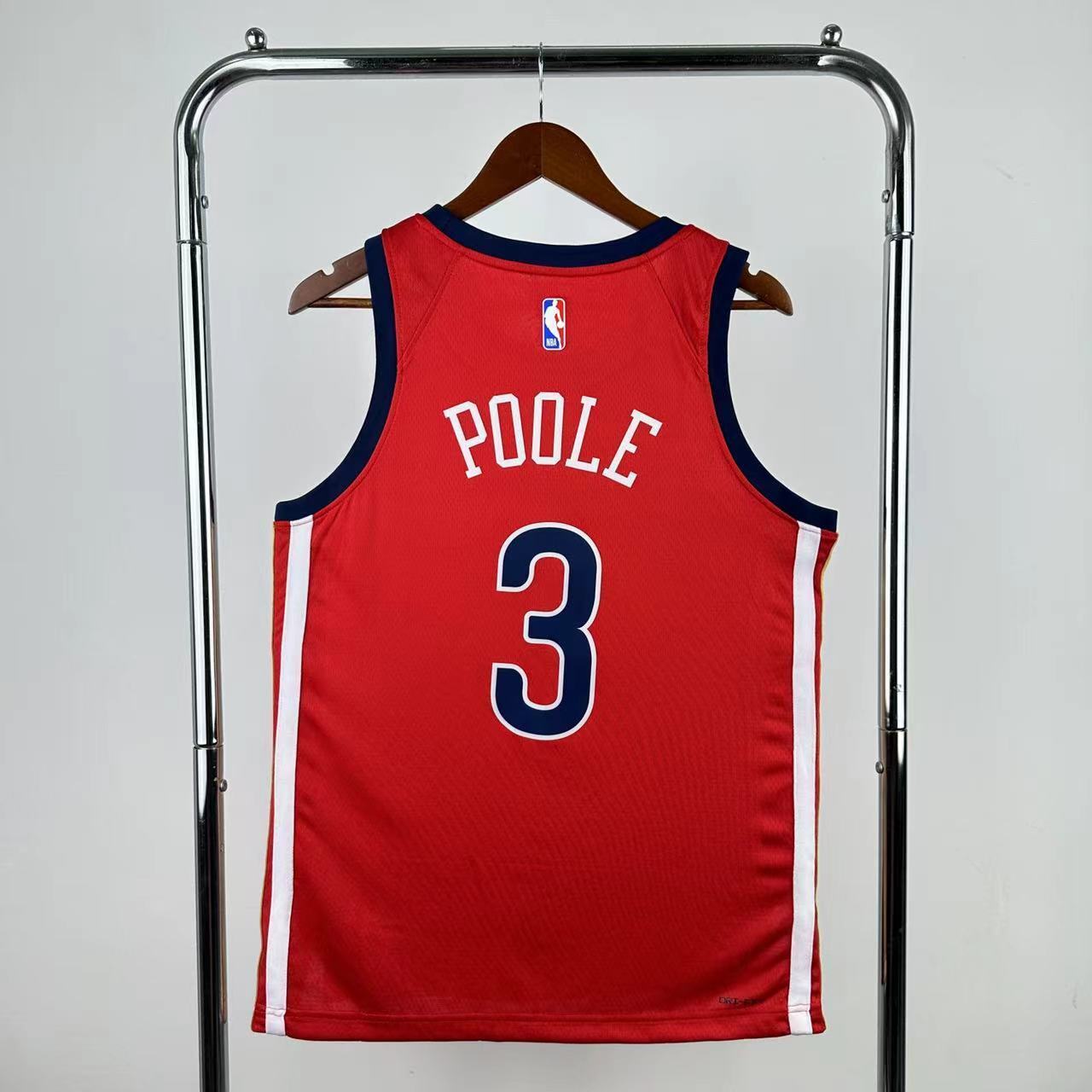 NBA New Orleans Pelicans Round Neck Red jersey POOLE#3#1 S-XXL