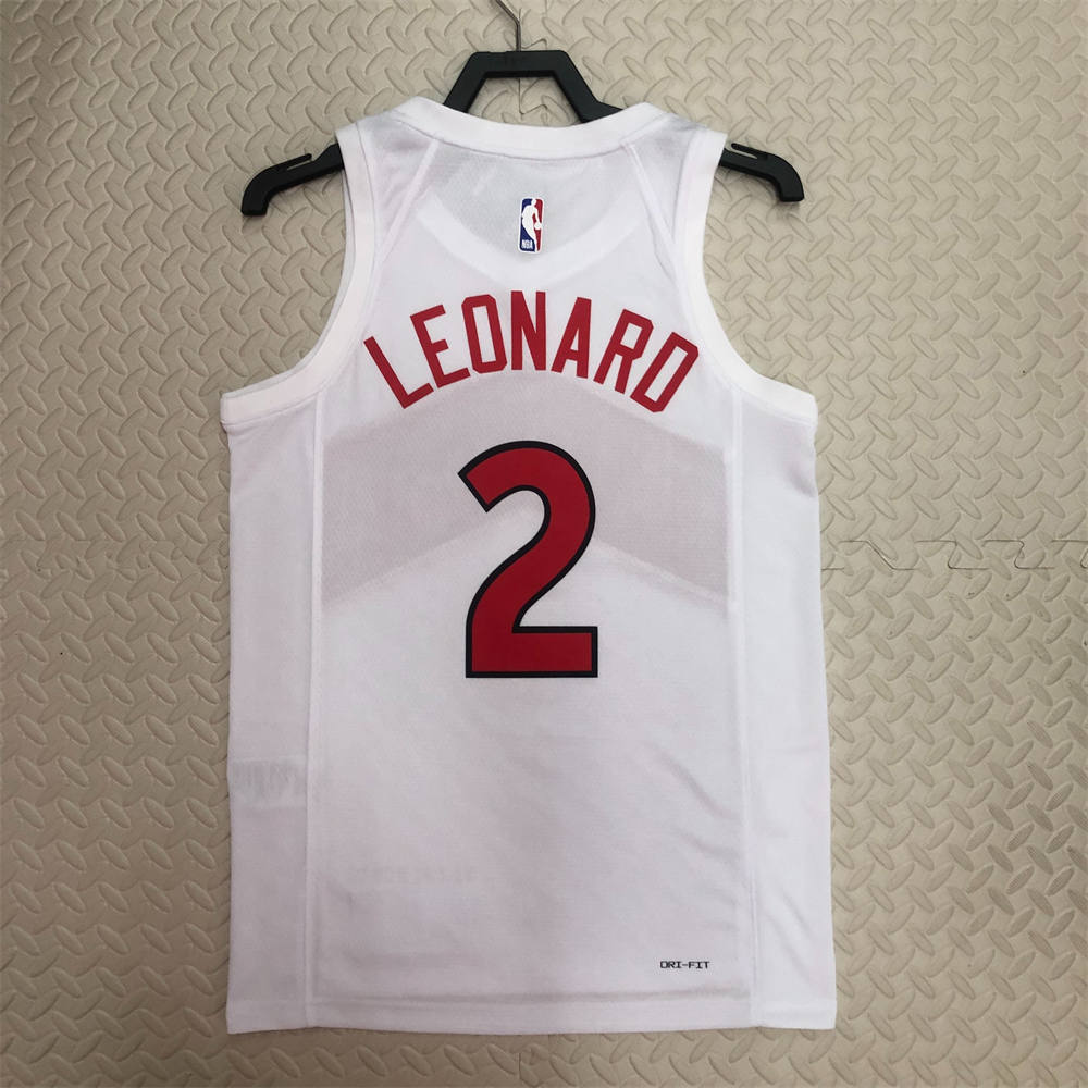 NBA Toronto Raptors V-Neck White Jersey LEONARD#2 S-XXL