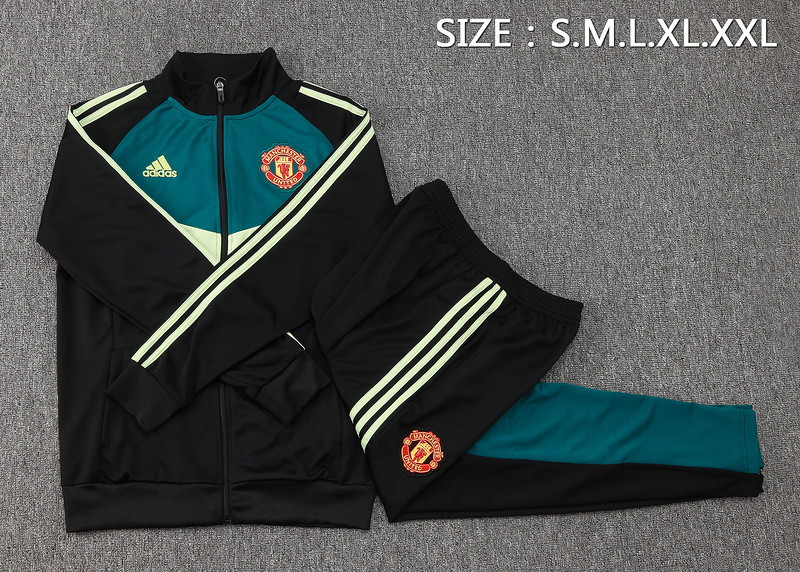 2024/25 Manchester United Black Jacket Training Suit Set Football Team Shirt Sports Fashion