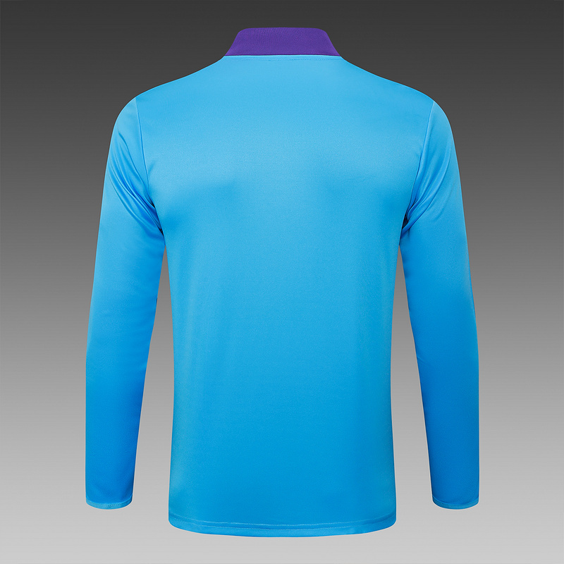 202526 Real Madrid Light blue Long-sleeved half-pull training kit Football team kit