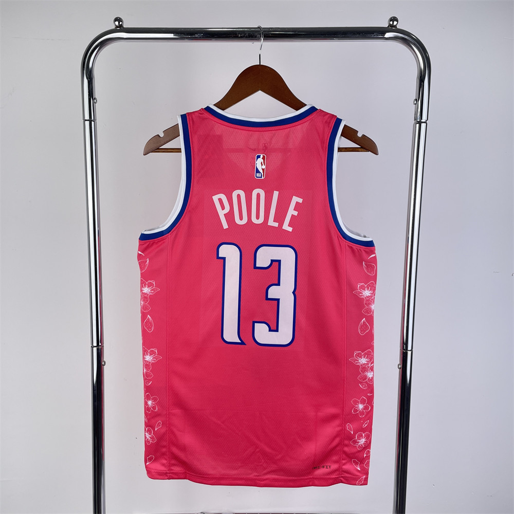 NBA Washington Wizards V-Neck Pink Jersey POOLE#13 S-XXL