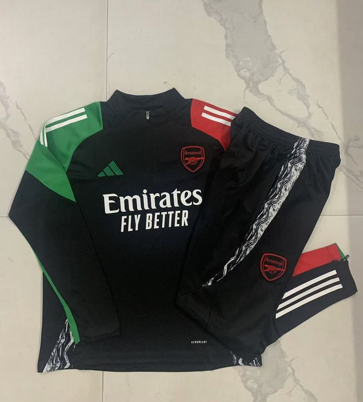 24/25 Arsenal Black Long-sleeved half-pull training kit Football team kit